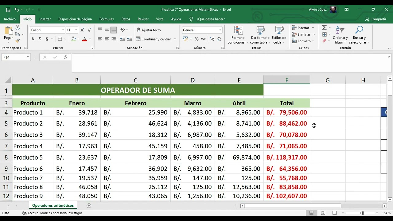 Cmo Realizar Operaciones Matemticas Bsicas En Excel
