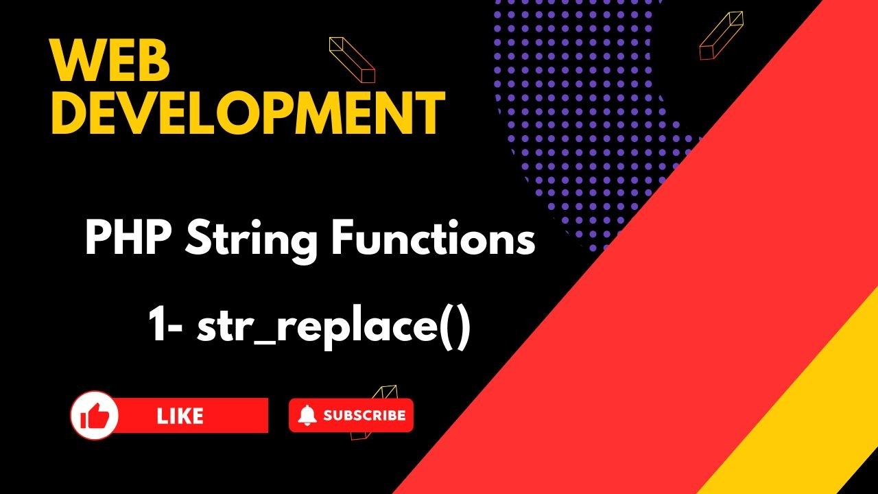 PHP String Functions - str_replace() - YouTube