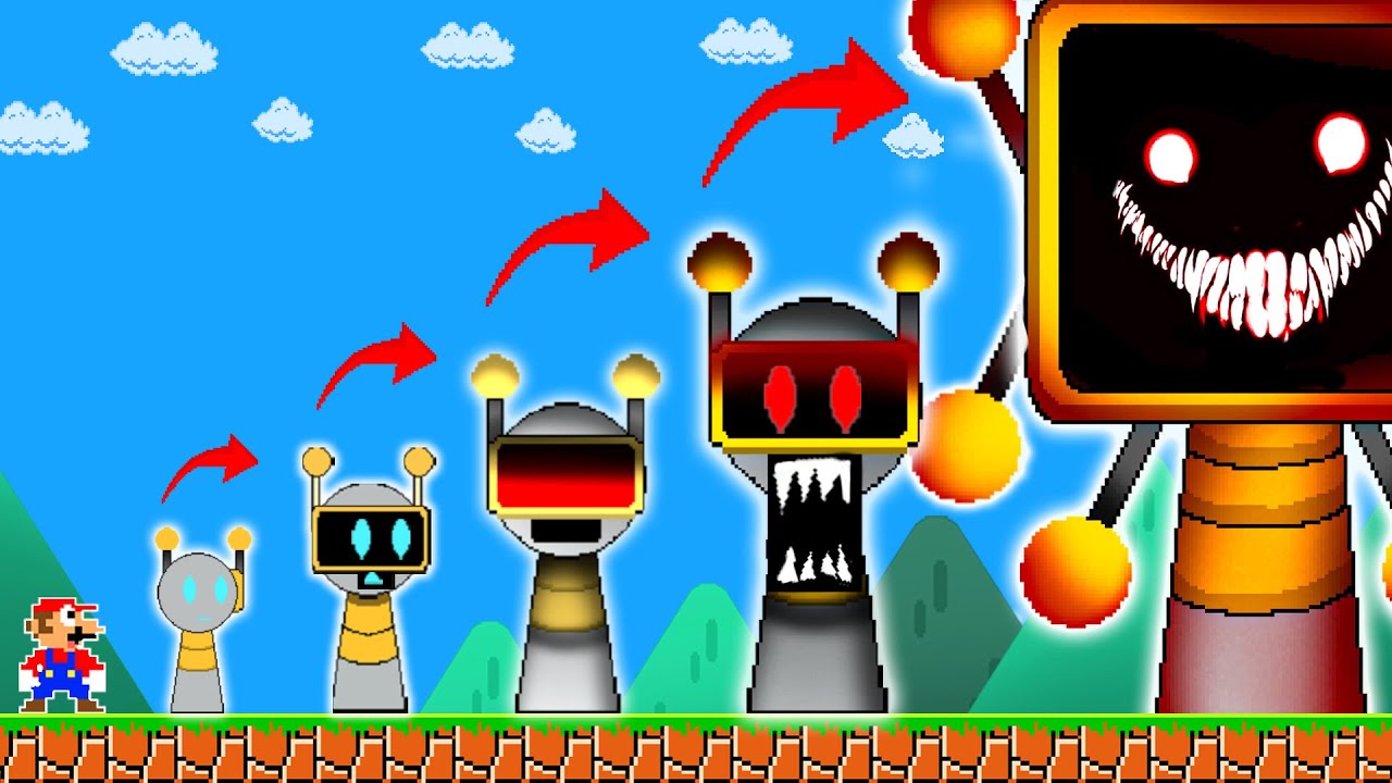 Super Mario Bros. Mario vs EVOLUTION of Giant SPRUNKI FUN BOT Calamity | PixSaga Mario