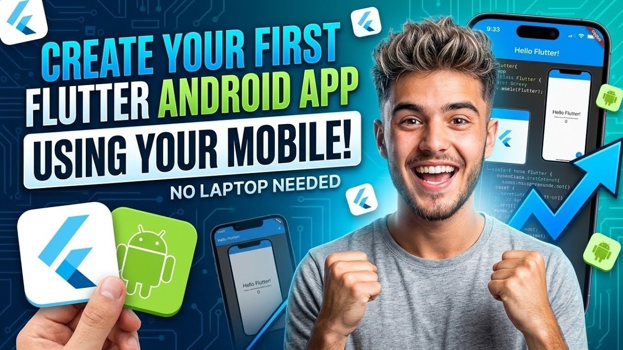 Create your first flutter Android app Using your Android - YouTube
