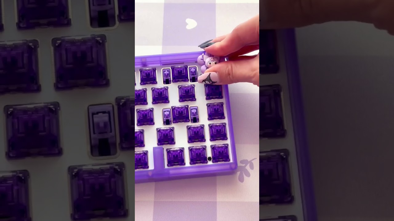 Kuromi Keyboard + Blackberry Switches 💜 Unboxing ASMR + Sound Test | 