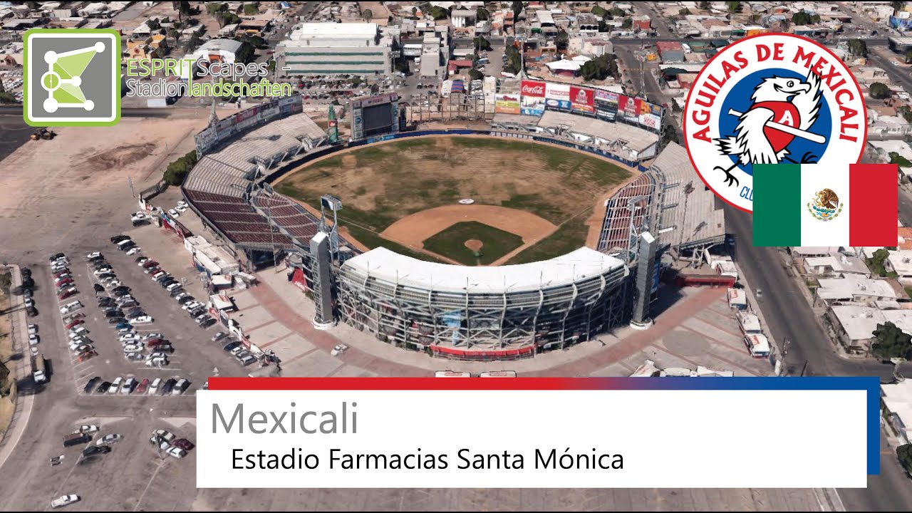 Estadio Farmacias Santa Mónica | Águilas de Mexicali | Slow Motion 360°  Rotation | Google Earth - YouTube
