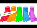 Satisfying Video | How to make 5 Rainbow Foot by Kinetic Sand Cutting ASMR