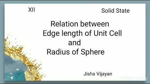 12std, Relation between Edge length of Unit Cell and Radius of Sphere