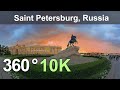 Saint Petersburg, Russia. Virtual travel. Aerial 360 video in 10K