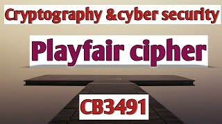 Playfair cipher in Cryptography and Cyber Security || CCS || Anna University Reg-2021