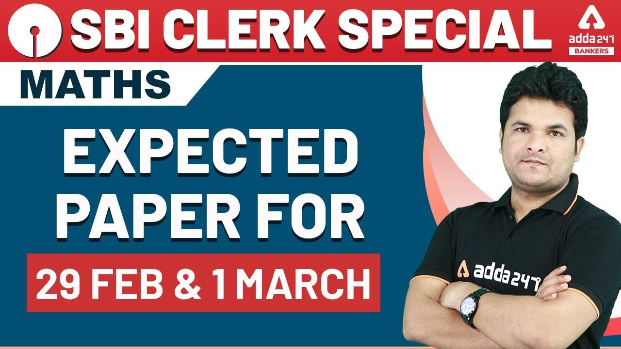 SBI Clerk 2020 | Maths | Expected Paper For 29 Feb & 1 March