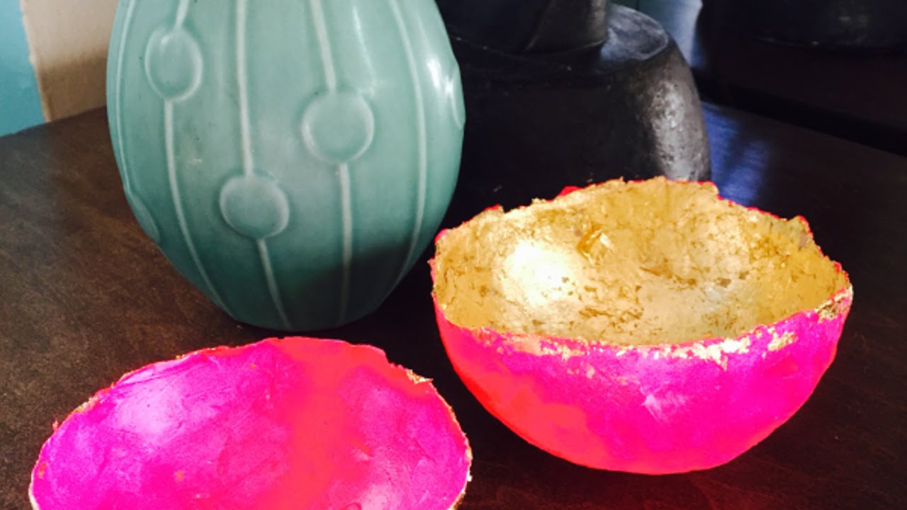 How To Make A Decorative Gold Leaf Papier Mache Bowl Diy Home