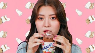 Modern ASMR Mukbang: Chocolate Marshmallow Kinder Rice Cake Ice Cream Treat asmr