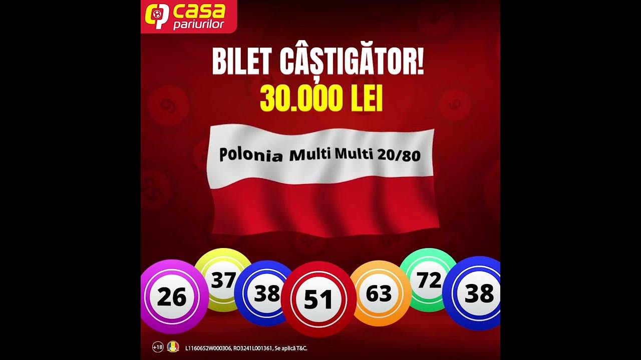 Cotă 30.000 câștigătoare la Loto Polonia 20/80 - YouTube