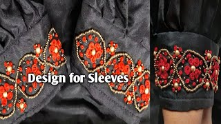 Easy beads and thread design for blouse sleeves ?