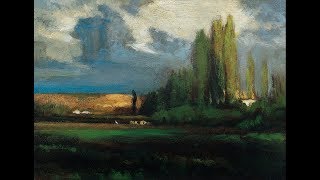 Re-Upload With Sound Study After George Inness Landscape Tonalist Landscape Oil Painting