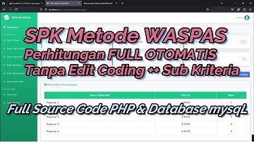 Website SPK Metode WASPAS | Download Source Code SPK Metode WASPAS | Source Code SPK Metode WASPAS