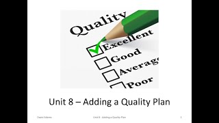 Celebrity Unit 8 - Adding a Quality Plan Wealth