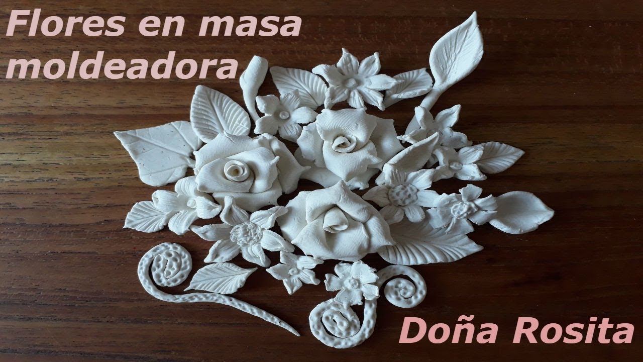 DIY ,Como Hacer 9 FLORES con porcelana fria o masa moldeadora sin molde FACIL de hacer