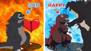 POOR BABY GODZILLA LIFE #4 : Happy Baby vs Sad Baby | So Sad But Happy Ending Godzilla Animation