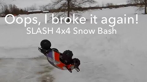 Oops I broke it again! Slash 4x4 Snow Bash with Dog Chase