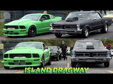 Twin Turbo Mustang vs GTO, Chevy & Turbo GTi Drag Race @ Island Dragway