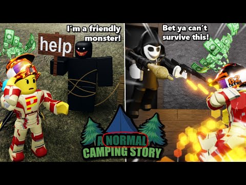 Roblox A Normal Camping Story Or Is It Should I Trust A Friendly Monster Youtube - perfectly normal camping trip roblox marsh fest