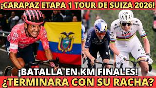 🔴¡BOMBA! RICHARD CARAPAZ CON POGACAR INFERNAL CARRERA EN LA 1 ETAPA TOUR DE SUIZA 2026
