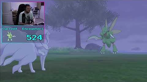 Pokemon Sword - Shiny Scyther after 524 encounters [REACTION]
