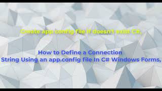 Create app config file if doesn't exist C#