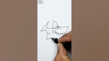 4 = 🦈! Turn Number 4 into a Shark Shorts || Trick Drawing Ideas || #shorts #drawing #video