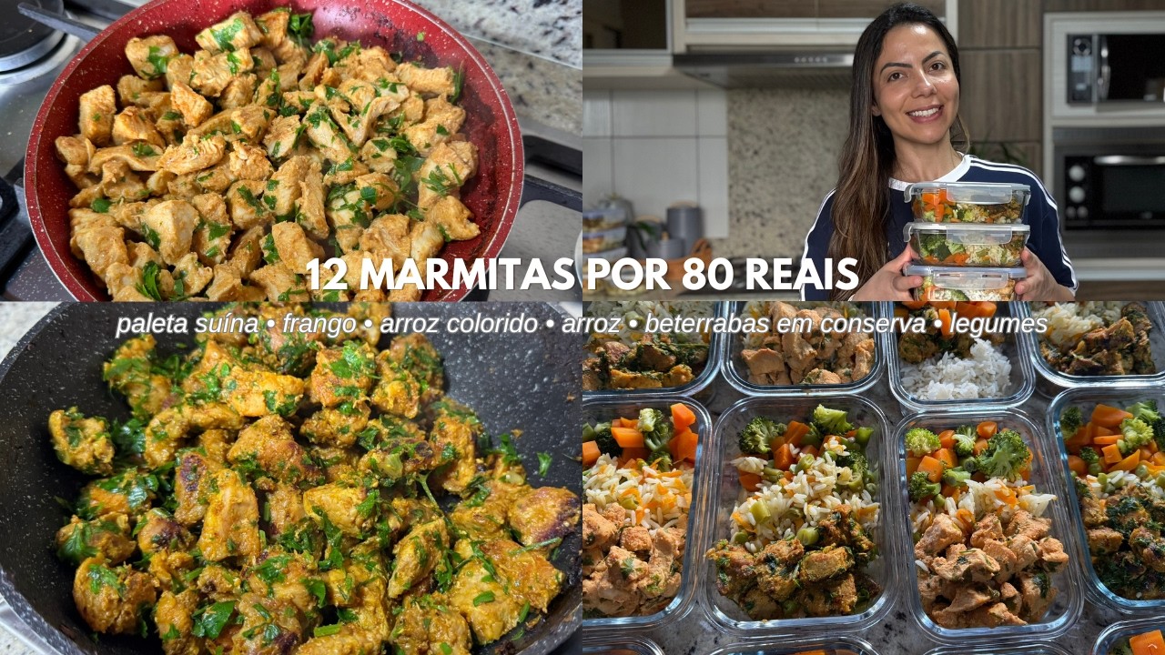 ORGANIZANDO AS MARMITAS DA SEMANA COM 80 REAIS | O BÁSICO FUNCIONA, SIMPLES E SUPER DELICIOSA!