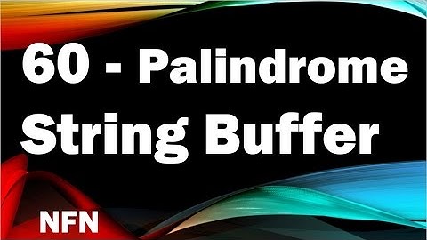 java tutorials urdu NFN 60    Palindrome String Buffer reverse
