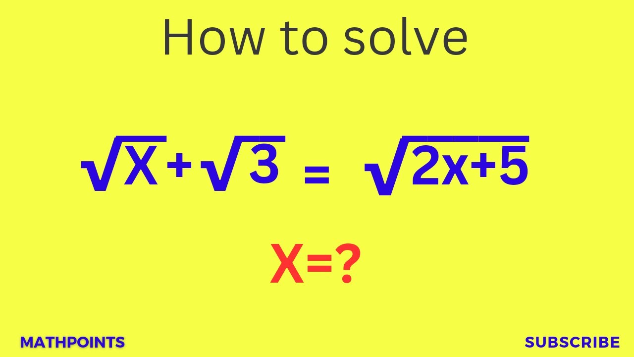 Mysterious Olympiad Square Root Trick|Shocking Algebra Equation Resolution|