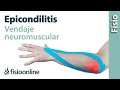 Epicondilitis o codo de tenista. Tecnica de vendaje neuromuscular o Kinesiostape.