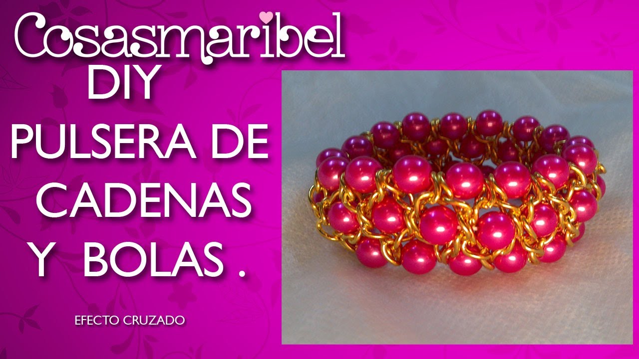 DIY:Pulsera de bolas y cadenas efecto cruzado.(ESPECTACULAR)