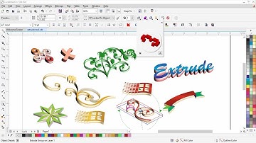extrude tool in corel - with cdtfb --- corel draw tutorials for beginners