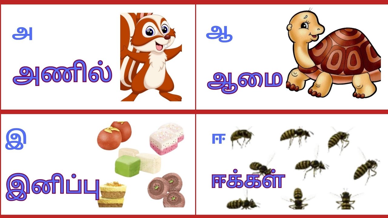 Tamil Alphabets |உயிர் எழுத்துக்கள்| அ,ஆ,இ,ஈ,உ,ஊ,எ,ஏ,ஐ,ஒ,ஓ,ஔ| Uyir ...