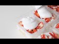 /ᐠ｡‸｡ᐟ\ 노오븐 딸기케이크 만들기 (믹서,저울 없이) | No-Oven Strawberry Cakes (without mixer)