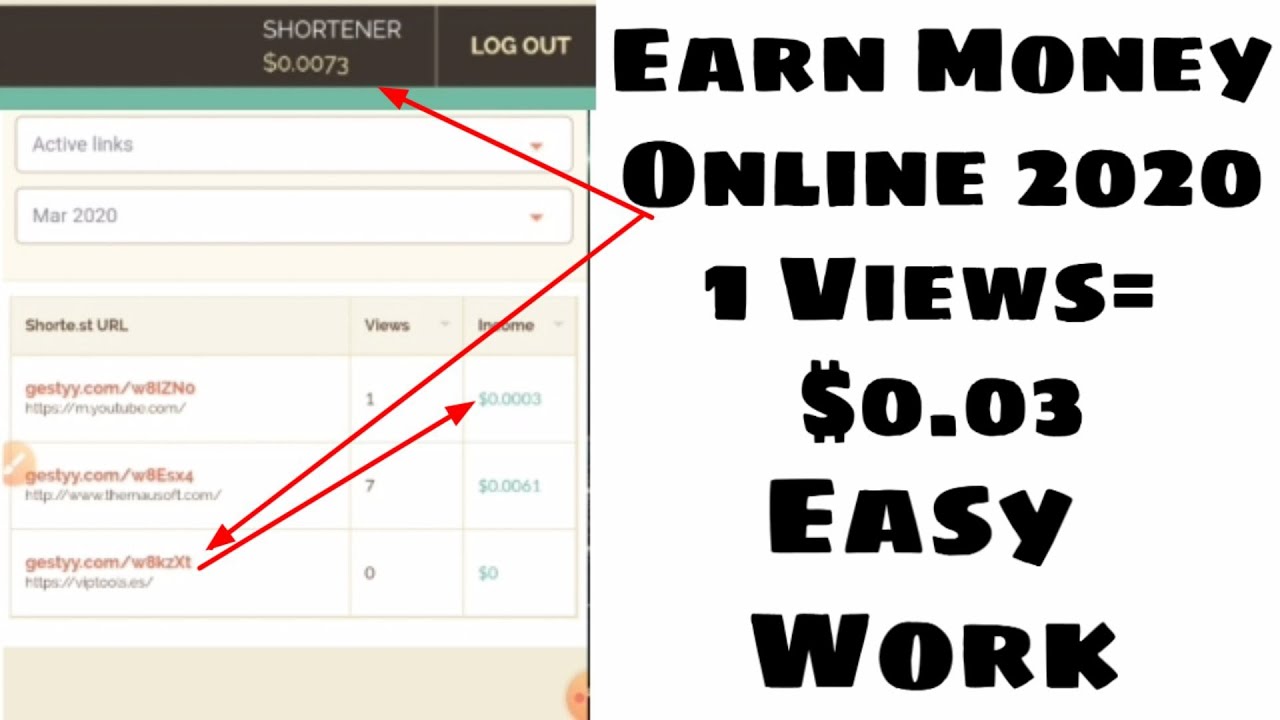 Earn Money With Link Shortener 2020 Easy Work YouTube