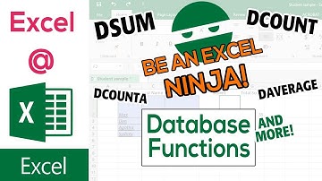 Excel at Excel | Tutorial 19: Database Functions | Excel Level 1 Video || MS Excel Tutorials