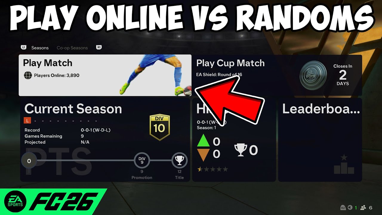 Как играть онлайн со случайными игроками в FC 26