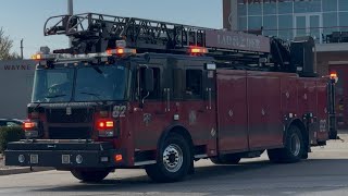 Wayne Township Fire Department Ladder 82 and Engine 82 Responding from Quarters