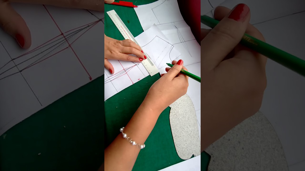 Parte 1- Desarrollo de modelo de vestido corte imperio con sobre falda  campana irregular - YouTube