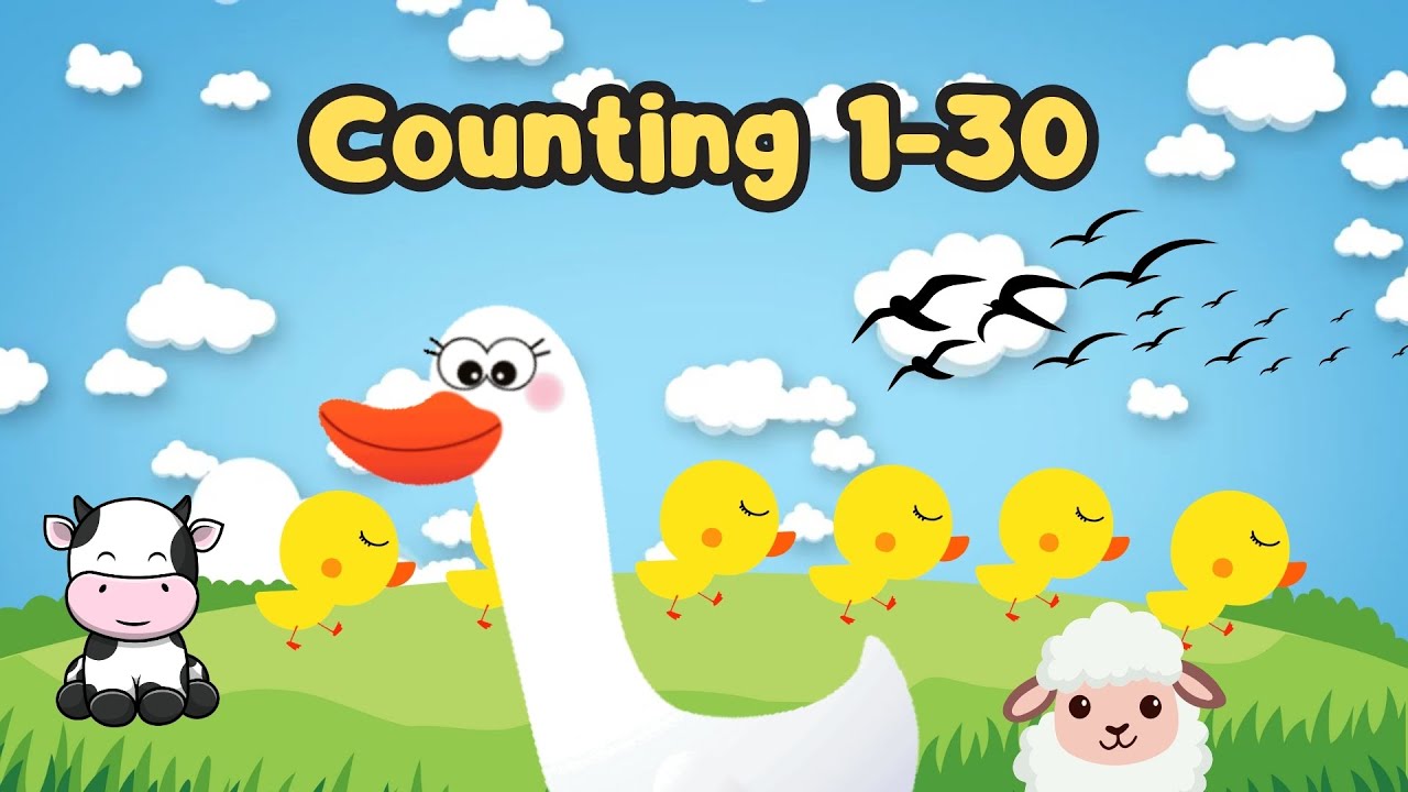 little duck counting song - learn to count 1 to 30 with cute ducklings ...