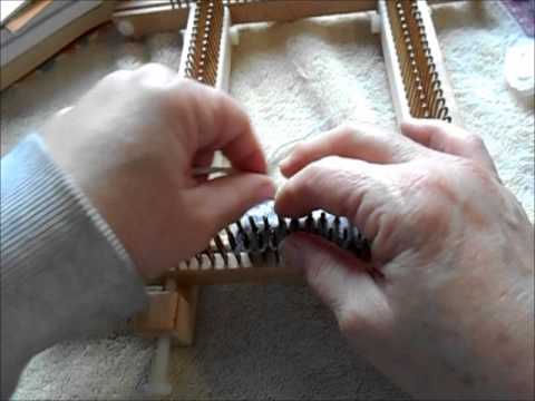working a lifted increase on a Kiss loom