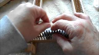 working a lifted increase on a Kiss loom