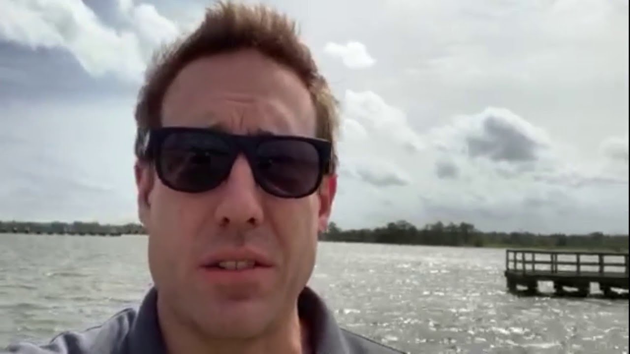 KSAT Meteorologist Justin Horne reports from Orange, Texas along the Sabine River: 11 a.m. on We...