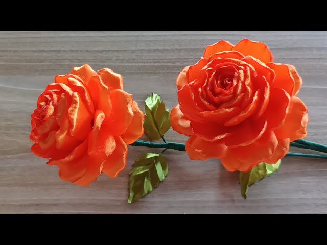 DIY || Orange roses || Tutorial for making roses from simple
