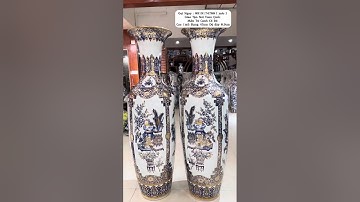 CẶP LỘC BÌNH TỨ CẢNH CỔ ĐỒ CAO 1m5 MẠ VÀNG 24k - GỐM SỨ BÁT TRÀNG .