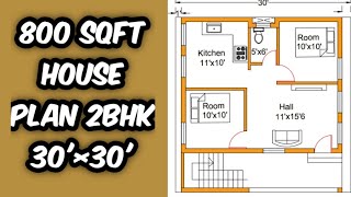 800 sqft South Face House Plan 30'×30'|Tamil|Credence Construction.