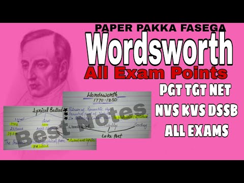 Thumbnail for William_Wordsworth UP PGT TGT Important Exam Points