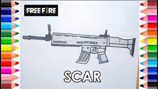 Cara Menggambar Senjata Scar Di Game Free Fire Youtube