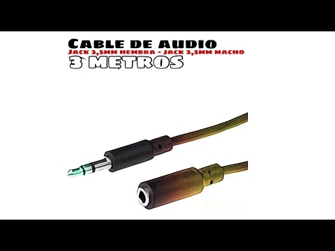 Video de Cable de audio estereo JACK 3.5/M-JACK 3.5/H 3 M Negro